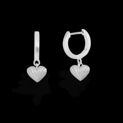 BYBIEHL ØRERINGE SØLV HJERTE HOOP - 4-4503-R