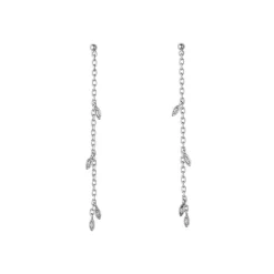 BYBIEHL ØRERINGE SØLV JUNGLE IVY SPARKLE STRING - 4-3111A-R