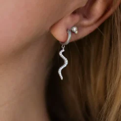 BYBIEHL ØRERINGE WAVE SPARKLE MINI SØLV - 4-028A-R