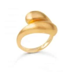 BYBIEHL RING SØLV FORGYLDT OCEAN FLOW DUO - 5-4206-GP