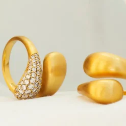 BYBIEHL RING SØLV FORGYLDT OCEAN FLOW DUO - 5-4206-GP