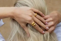 BYBIEHL RING SØLV FORGYLDT OCEAN FLOW DUO - 5-4206-GP