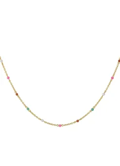 BYBIEHL SCARLETT HALSKÆDE SØLV FORGYLDT COLORS - 3-3401M-GP