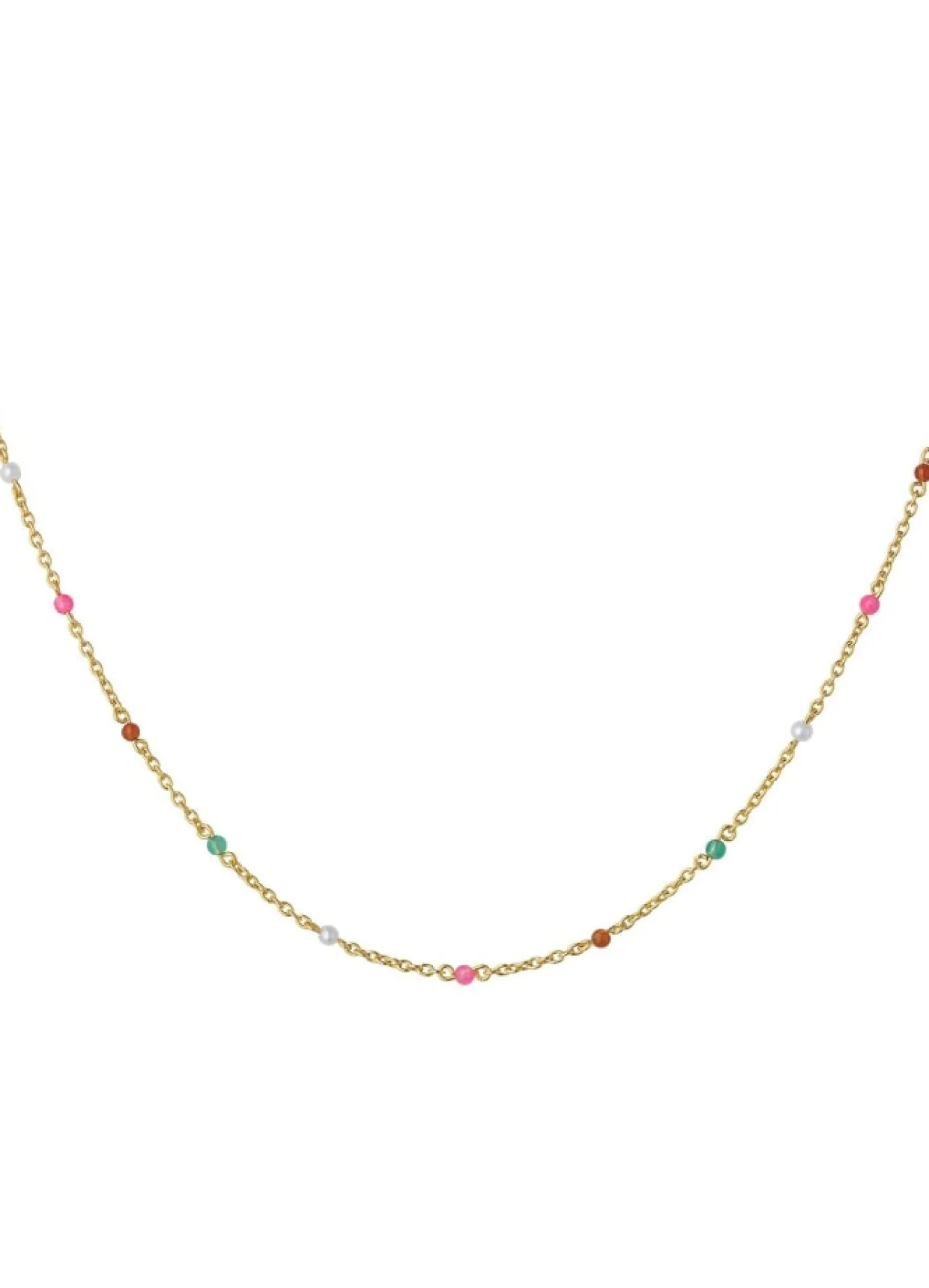 BYBIEHL SCARLETT HALSKÆDE SØLV FORGYLDT COLORS - 3-3401M-GP