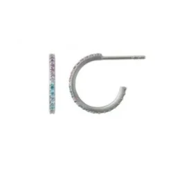 BYBIEHL SØLV ØRERINGE SPARKLE HOOPS MINI PASTELS - 4-029PA-R