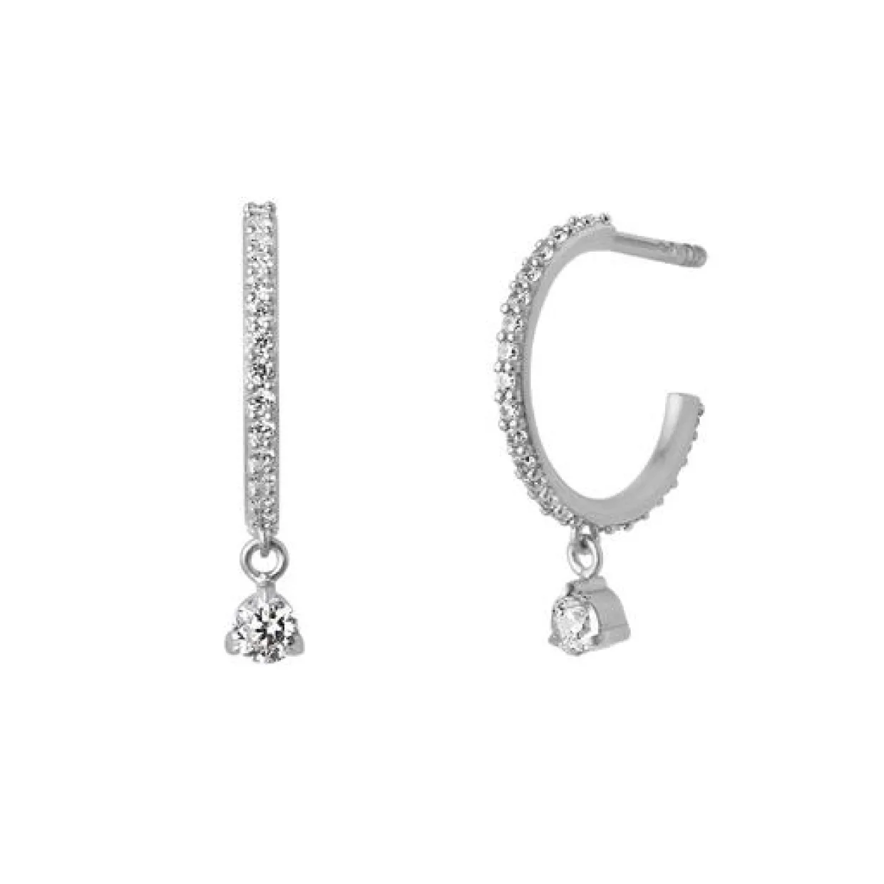 BYBIEHL SPARKLE HOOPS ØRERINGE SØLV MED SYNTETISK ZIRKONIA - 4-034A-R