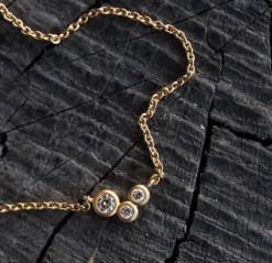 BYBIEHL STARDUST HALSKÆDE SØLV FORGYLDT MED ZIRKONIA - 3-4606A-GP