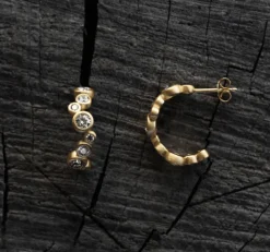 BYBIEHL STARDUST ØRERINGE SØLV FORGYLDT MED ZIRKONIA CREOL - 4-4605a-GP