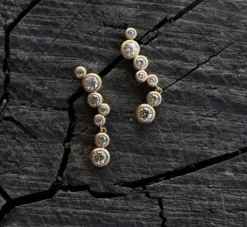 BYBIEHL STARDUST ØRERINGE SØLV FORGYLDT MED ZIRKONIA MEDIUM - 4-4604a-GP