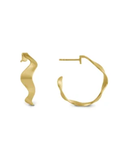 BYBIEHL WAVE CREOL ØRERINGE SØLV FORGYLDT- 4-3703-GP