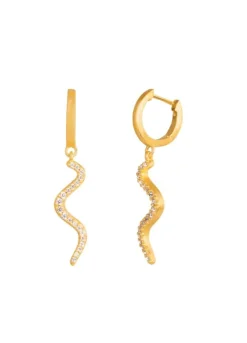 BYBIEHL WAVE SPARKEL HOOP MINI I SØLV FORGYLDTE - 4-028A-GP