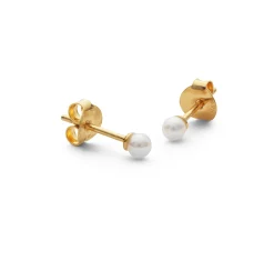 BYBIHL PEARL SØLV FORGYLDT PERLE ØRERINGE - 4-036WP-GP