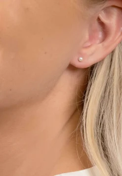 BYBIHL PEARL SØLV FORGYLDT PERLE ØRERINGE - 4-036WP-GP