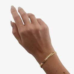 CAMILLE BRINCH ARMBÅND PANSER MEDIUM I FORGYLDT SØLV 19 CM - MPA-FG-19