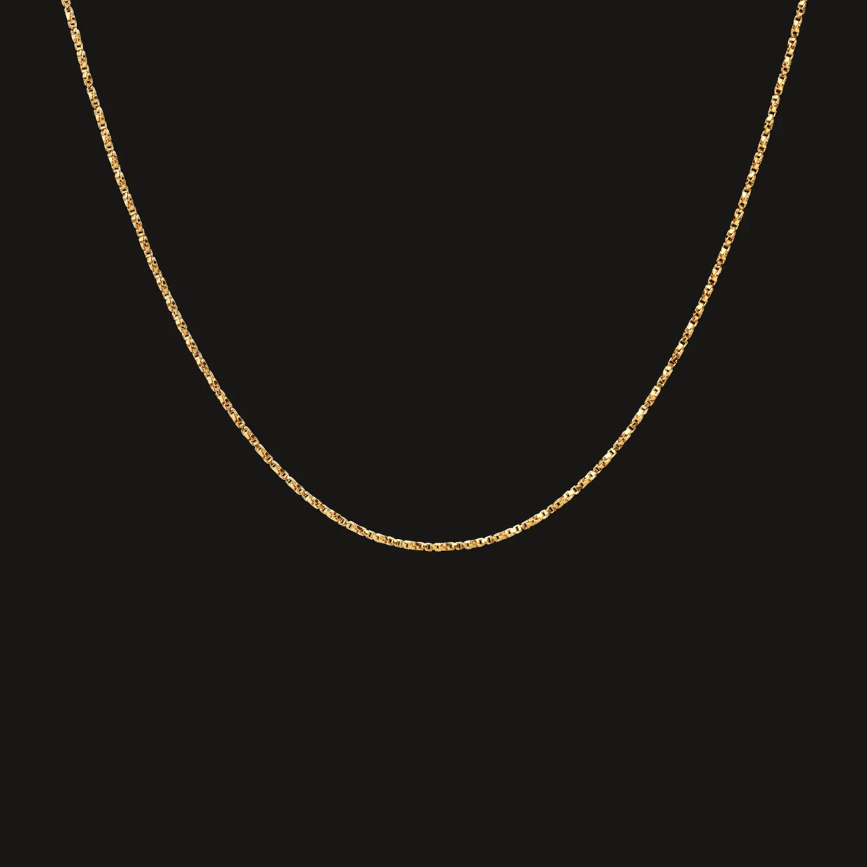 CAMILLE BRINCH BASIC PUFFER HALSKÆDE 45 CM FORGYLDT SØLV - BPUC-FG-S