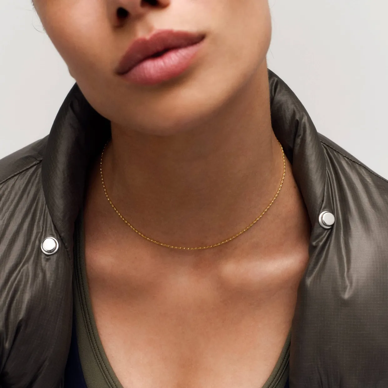 CAMILLE BRINCH BASIC PUFFER CHAIN I FORGYLDT SØLV PÅ 37-39 CM - BPUC-FG-M