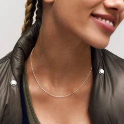 CAMILLE BRINCH BASIC PUFFER HALSKÆDE SØLV 45 CM - BPUC-M