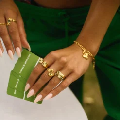 CAMILLE BRINCH BIG FUSION CONTRAST RING FORGYLDT SØLV - BFCOR-FG