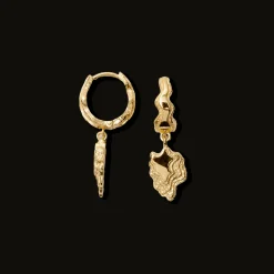 CAMILLE BRINCH BLURRY LAYERS LARGE ØRERINGE FORGYLDT SØLV - LBLAOE-FG