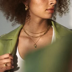 CAMILLE BRINCH BLURRY LAYERS LARGE ØRERINGE FORGYLDT SØLV - LBLAOE-FG