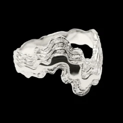 CAMILLE BRINCH BLURRY LAYERS MELLEM SØLV RING - MBLAR