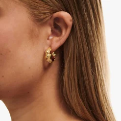 CAMILLE BRINCH BLURRY LAYERS HOOPS FORGYLDT SØLV - BLAHO-FG