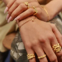 CAMILLE BRINCH BLUSH CRUSH ARMBÅND FORGYLDT SØLV 17 CM - BCRB-FG-17