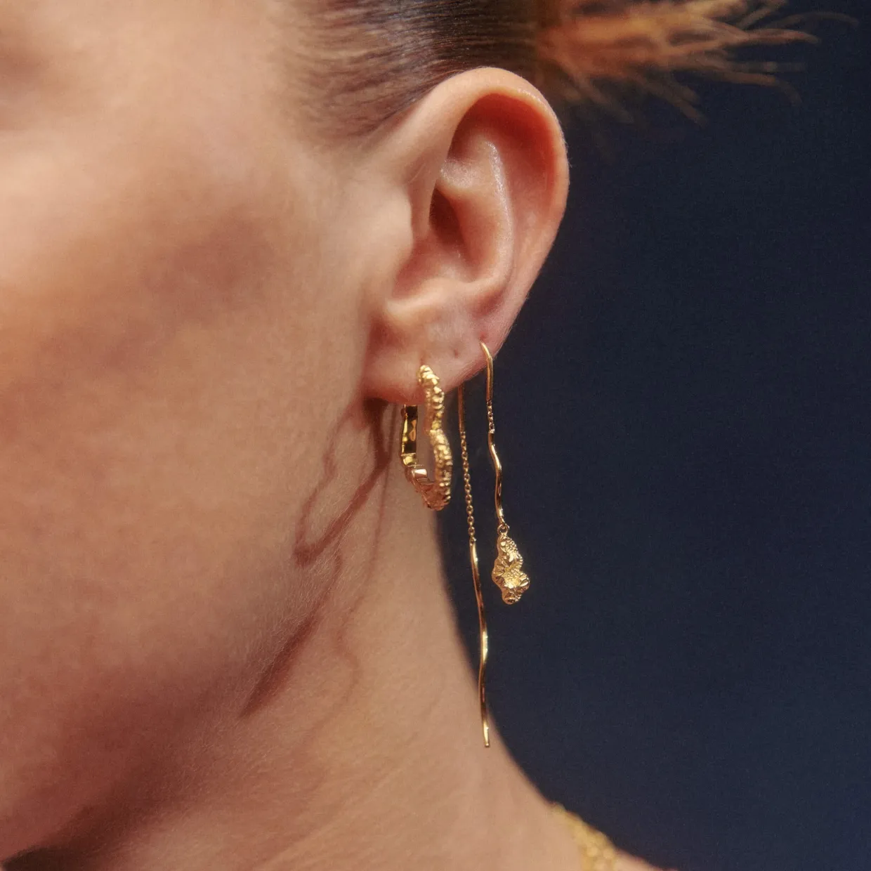 CAMILLE BRINCH BLUSH CRUSH ØRERINGE FORGYLDT SØLV - BCRE-FG