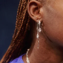 CAMILLE BRINCH BLUSH CRUSH EARLINES ØREHÆNGER SØLV - BCRE