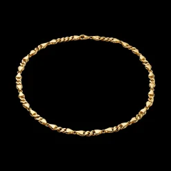 CAMILLE BRINCH CHOKER MELLEMSTOR HALSKÆDE I FORGYLDT SØLV 45 CM - MCBC-FG-45