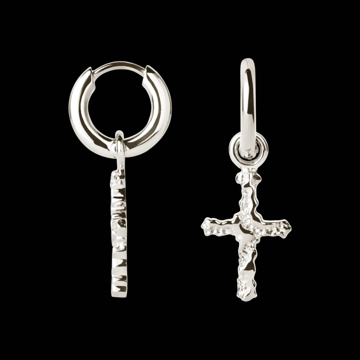 CAMILLE BRINCH CROSS CONTRAST ØRERINGE SØLV - CCOE