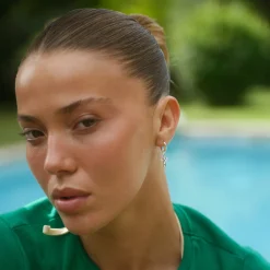 CAMILLE BRINCH CROSS CONTRAST ØRERINGE SØLV - CCOE