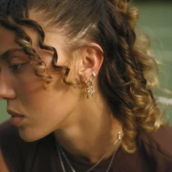 CAMILLE BRINCH CROSS CONTRAST ØRERINGE SØLV - CCOE