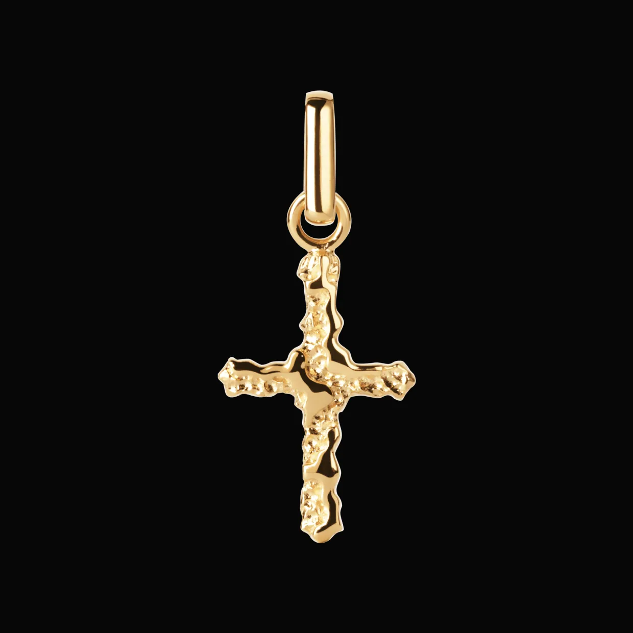 CAMILLE BRINCH CROSS CONTRAST VEDHÆNG KORS FORGYLDT SØLV - CCOC-FG-P