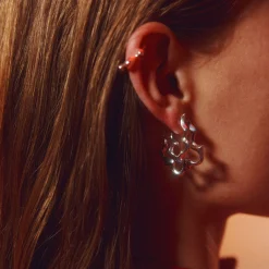 CAMILLE BRINCH INFINITY MEDIUM FLAMES ØRERINGE I SØLV - MIFLH