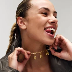 CAMILLE BRINCH LETTER PUFFER CHARM A I FORGYLDT SØLV - APUL-FG-P