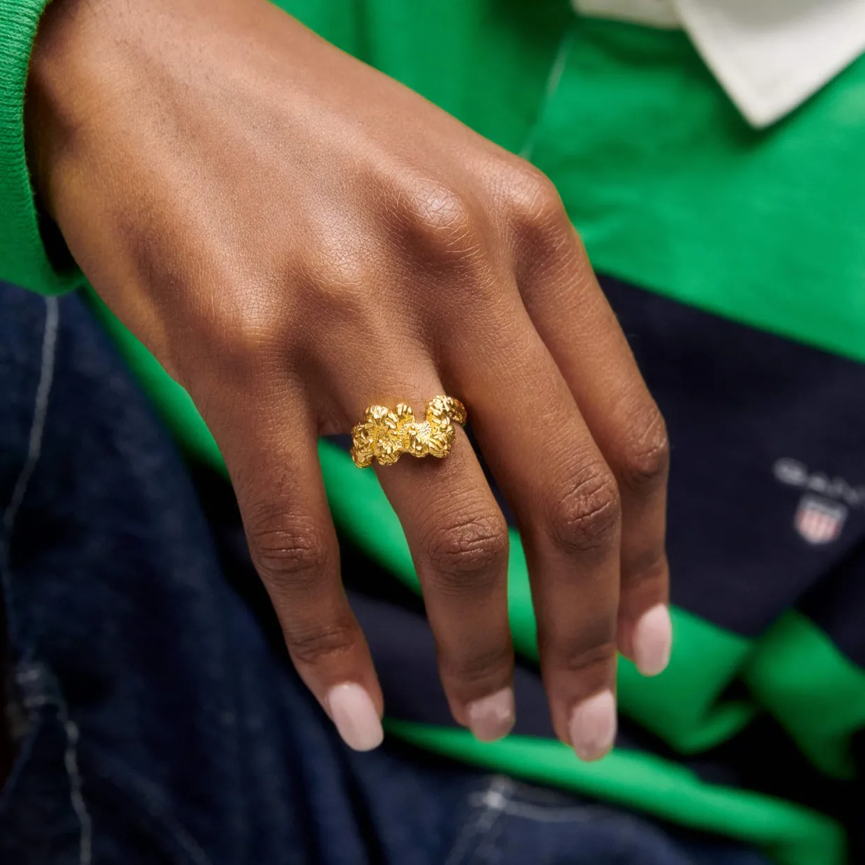 CAMILLE BRINCH LEVITATE CRUSH RING FORGYLDT SØLV - LCRR-FG