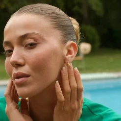 CAMILLE BRINCH LILLE CONTRAST FUSION HOOPS ØRERINGE FORGYLDT SØLV - SCOFH-FG