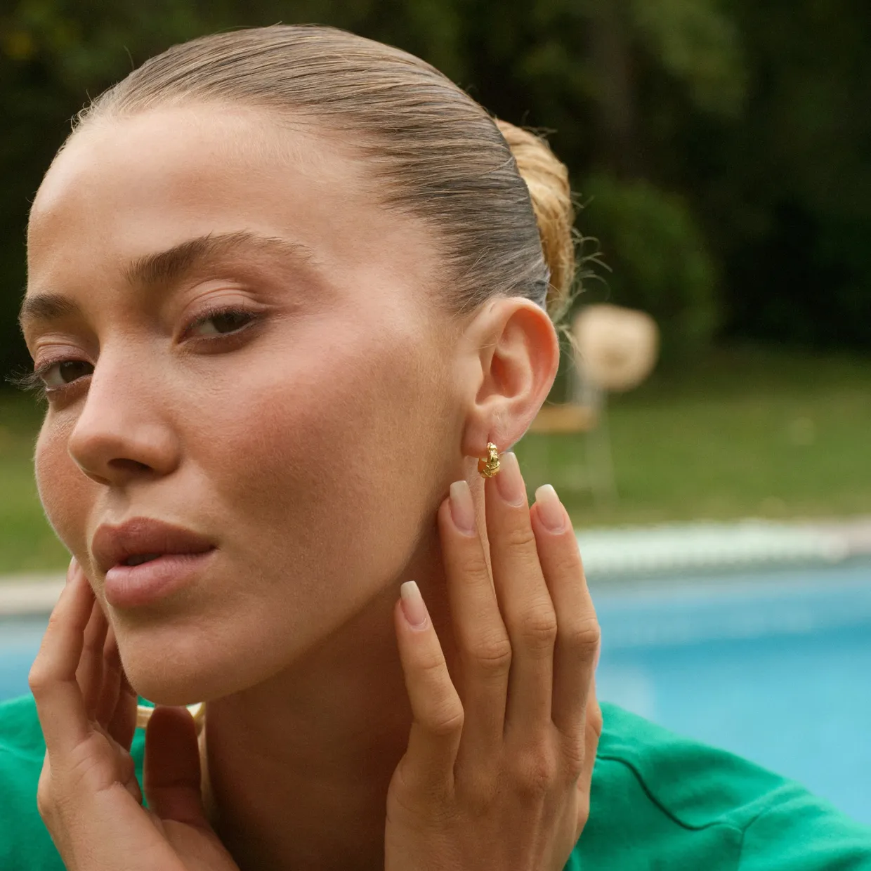 CAMILLE BRINCH LILLE CONTRAST FUSION HOOPS ØRERINGE FORGYLDT SØLV - SCOFH-FG