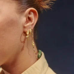 CAMILLE BRINCH LILLE LEVITATE CRUSH ØRERINGE FORGYLDT SØLV - SLCRH-FG