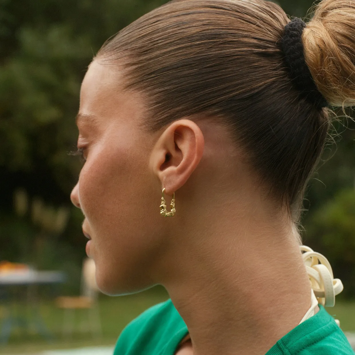 CAMILLE BRINCH LUMINA CONTRAST ØRERINGE FORGYLDT SØLV - LCOE-FG