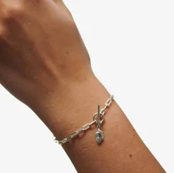 CAMILLE BRINCH NUGGET LAYERS T-LOCK ARMBÅND SØLV - NLATA-18