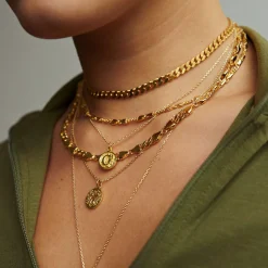 CAMILLE BRINCH PANZER CHOKER MEDIUM HALSKÆDE FORGYLDT SØLV 42 CM - MPC-FG-42