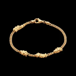 CAMILLE BRINCH SILICIUM PANZER ARMBÅND FORGYLDT SØLV 17 CM - SIPA-FG-17