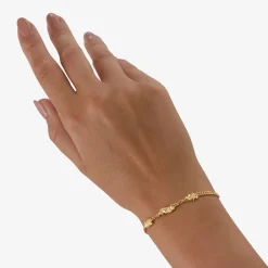 CAMILLE BRINCH SILICIUM PANZER ARMBÅND FORGYLDT SØLV 17 CM - SIPA-FG-17