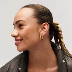 CAMILLE BRINCH SMÅ PUFFER ØRERINGE FORGYLDT SØLV - SPUH-FG