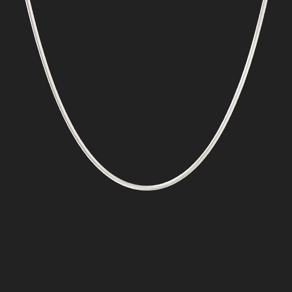 CAMILLE BRINCH SMALL ESSENTIA SNAKE HALSKÆDE I SØLV 40 CM - SESN-40