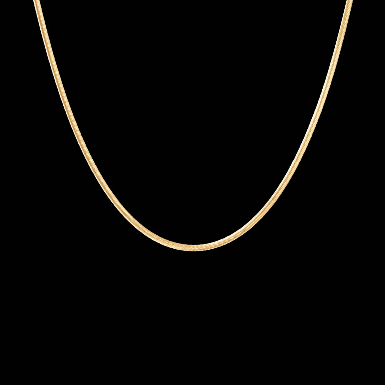 CAMILLE BRINCH SMALL ESSENTIA SNAKE HALSKÆDE I FORGYLDT SØLV PÅ 40 CM - SESN-FG-40