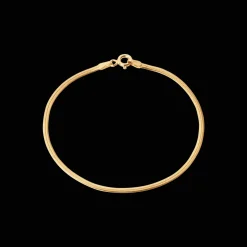 CAMILLE BRINCH SMALL ESSENTIA SNAKE ARMBÅND I FORGYLDT SØLV PÅ 17 CM - SESB-FG-17