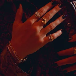 CAMILLE BRINCH SMALL PHOENIX FLAMES RING SØLV FORGYLDT - SPFLR-FG